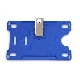 Kortholder Cardkeep blå m/klype, horisontal