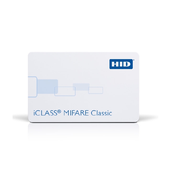 Plastkort hvite iCLASS + HIDProx + Mifare1k med HiCo magnet