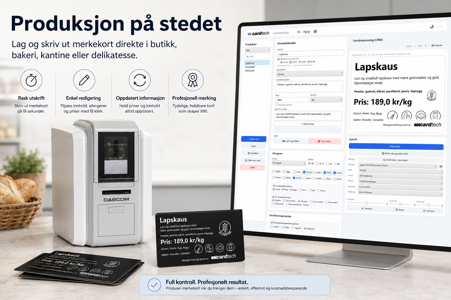 Produser allergenkort på stedet
